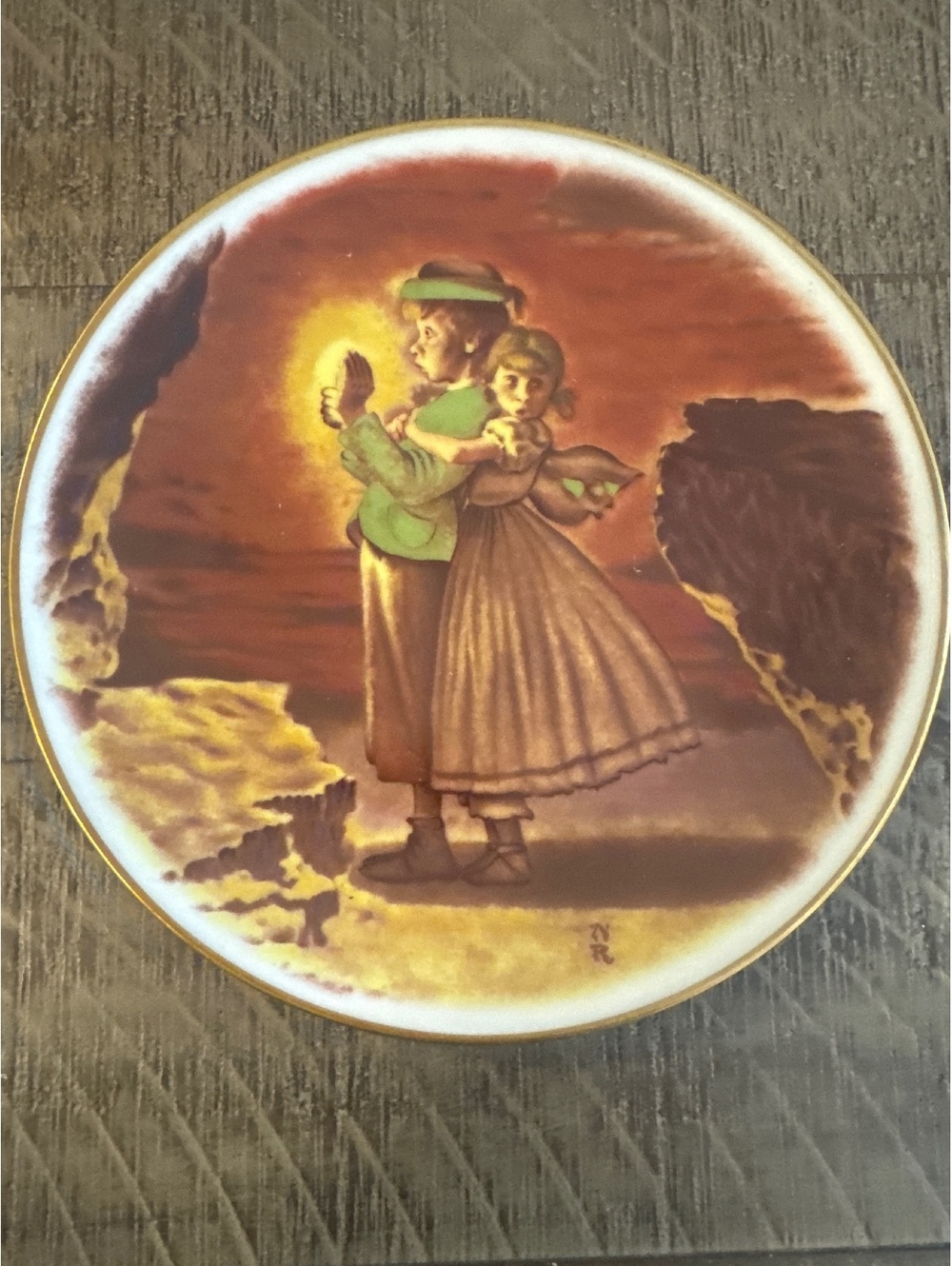 1978 Norman Rockwell Lost in the Cave Tom Sawyer Crown Bavaria Germany Plate